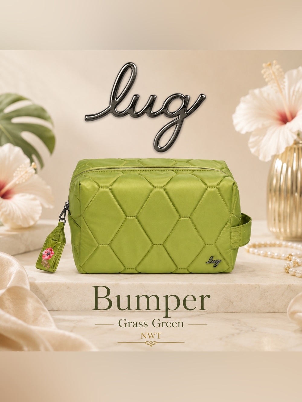 🌺LUG 🌺Bumper Cosmetic Case Grass Green